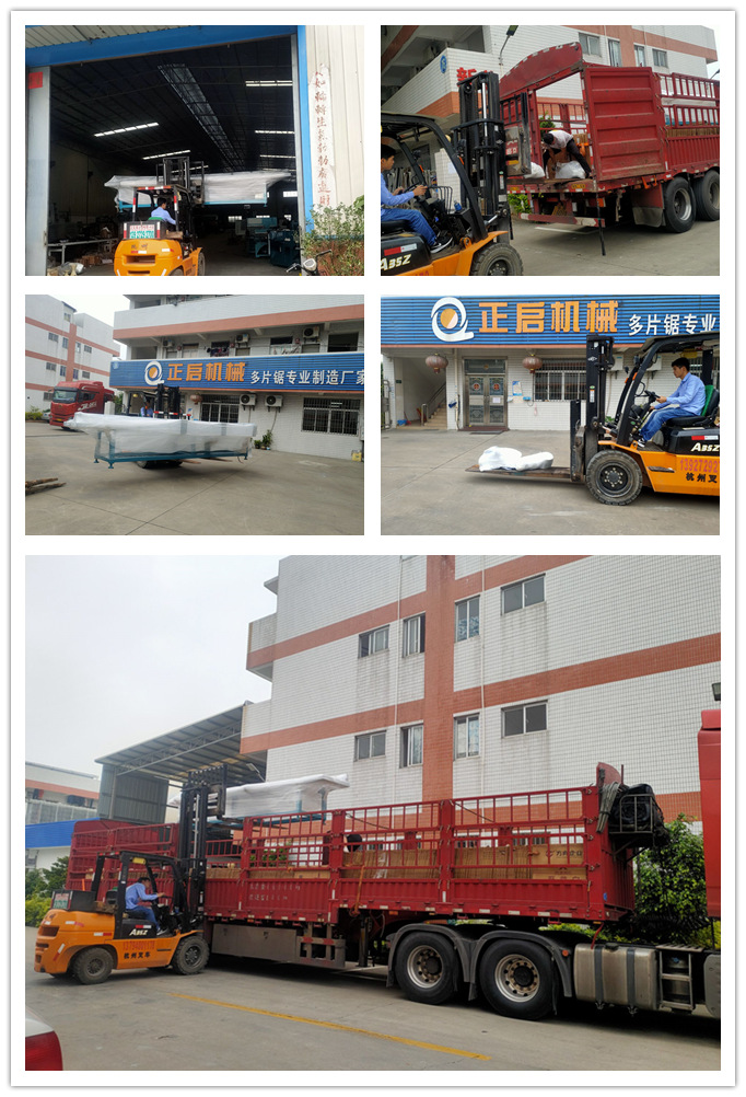 2021年3月14日發往云南曲靖市-ZQ300型原木多片鋸自動出料架